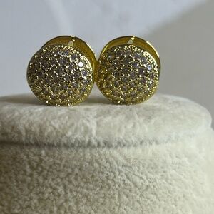 Radiant Gold and Silver Pave Earrings